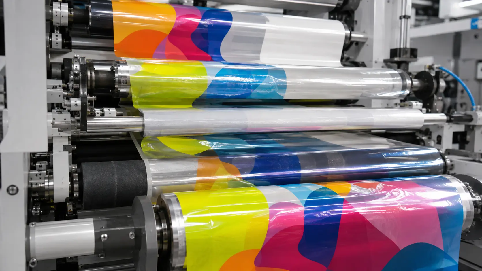 Flexible packaging film printing and lamination