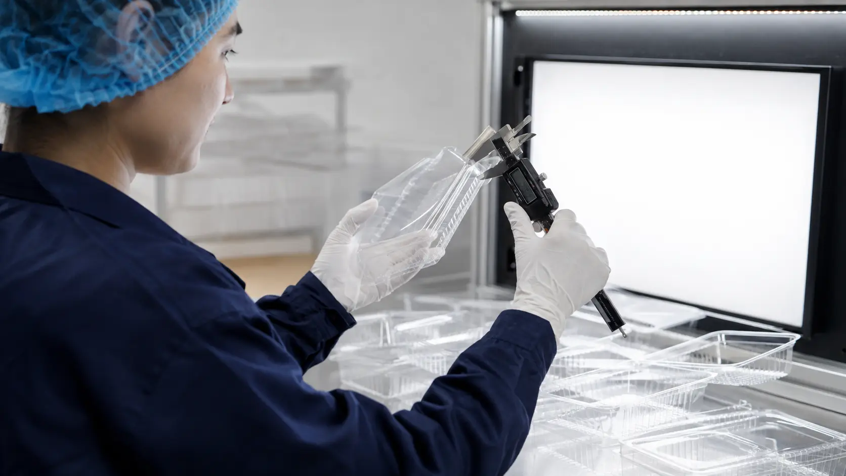 PET thermoformed tray fit and quality testing