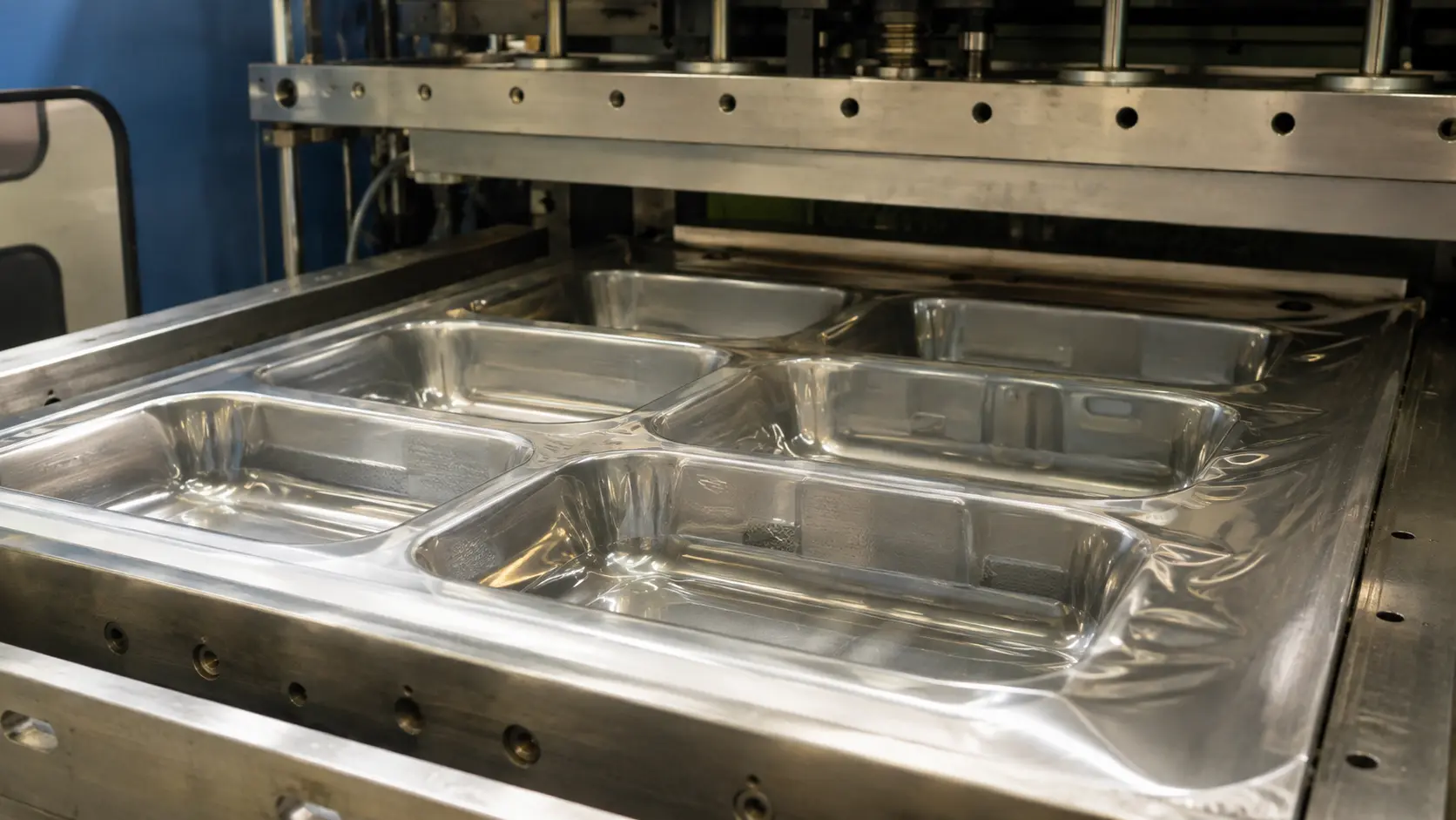 PET sheet heating and thermoforming process