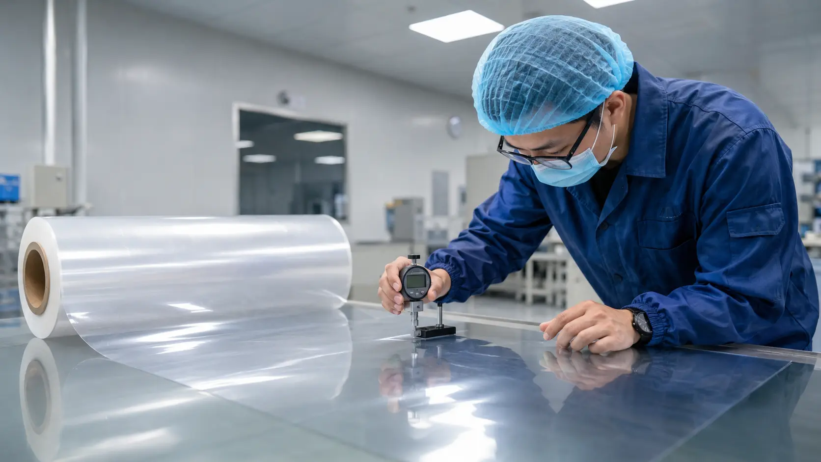 PET sheet inspection before thermoforming